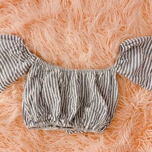 Adorable Off-the-Shoulder Crop Top
